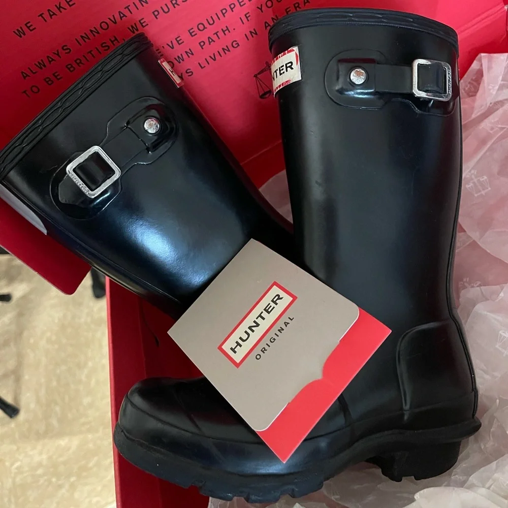 Hunter Kids Black Rain Boots